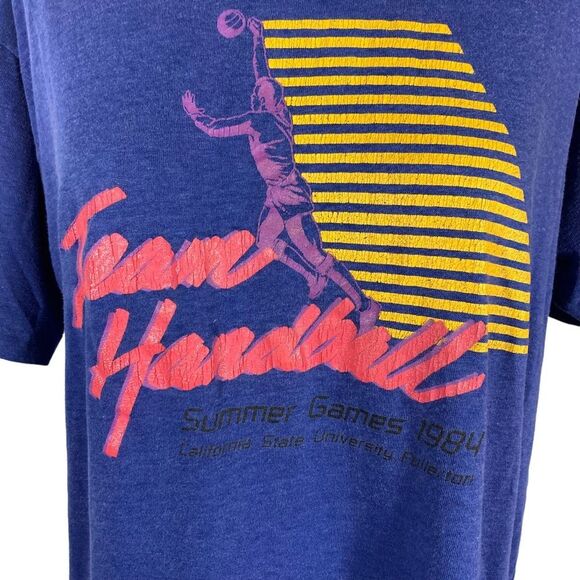 V TG 80’s Cali State Fullerton Summer Games Hardball Team T-Shirt Sz XL - Picture 2 of 4